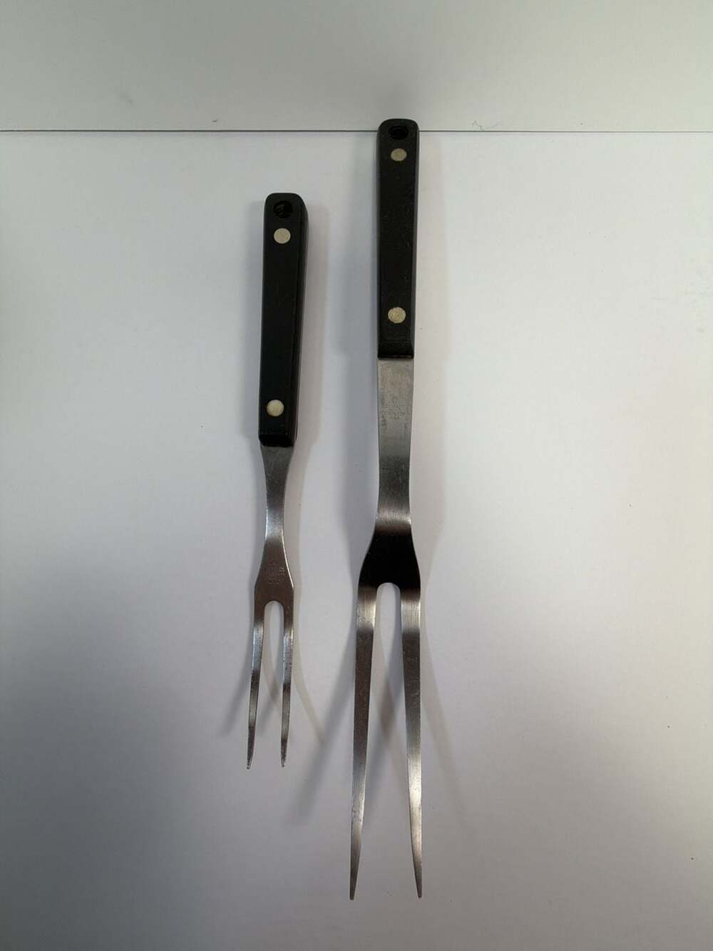 Vintage Flint Stainless‎ USA 2-Piece Carving Fork Set